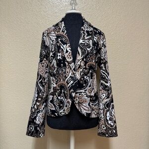 Coldwater Creek Long Sleeve Paisley Sweater Blazer Women’s Size 12